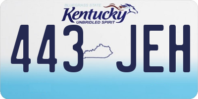 KY license plate 443JEH