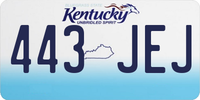 KY license plate 443JEJ