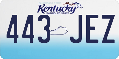 KY license plate 443JEZ