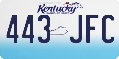 KY license plate 443JFC