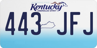 KY license plate 443JFJ