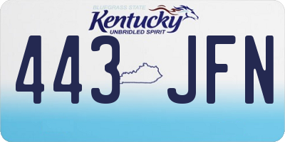 KY license plate 443JFN