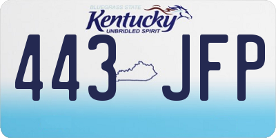 KY license plate 443JFP