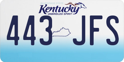 KY license plate 443JFS