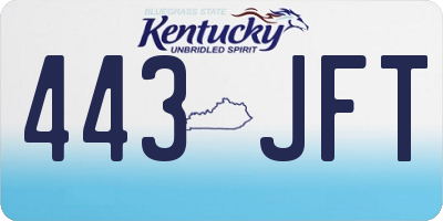 KY license plate 443JFT