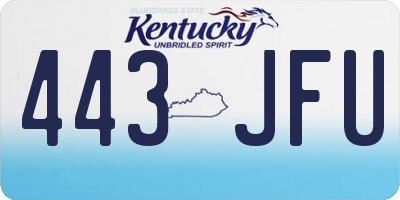 KY license plate 443JFU