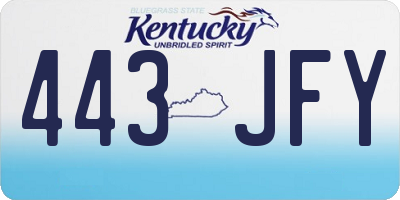 KY license plate 443JFY