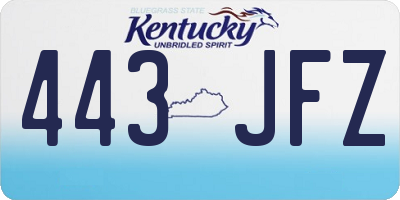 KY license plate 443JFZ