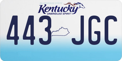 KY license plate 443JGC