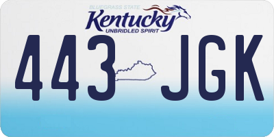 KY license plate 443JGK