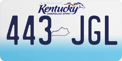 KY license plate 443JGL