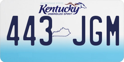 KY license plate 443JGM