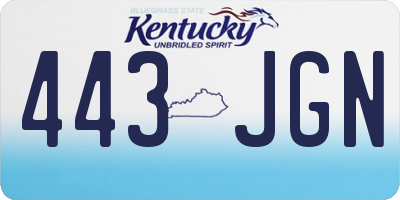 KY license plate 443JGN