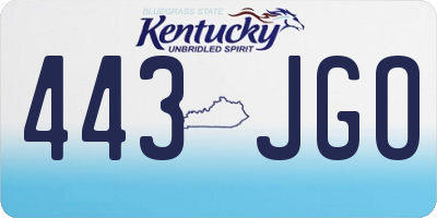 KY license plate 443JGO