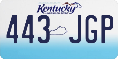 KY license plate 443JGP
