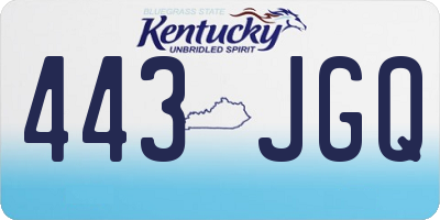 KY license plate 443JGQ