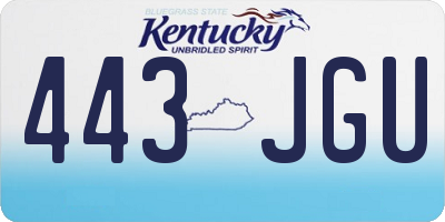 KY license plate 443JGU