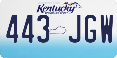 KY license plate 443JGW