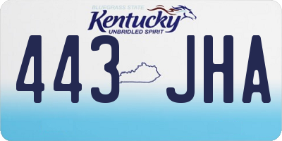 KY license plate 443JHA