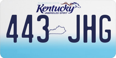 KY license plate 443JHG