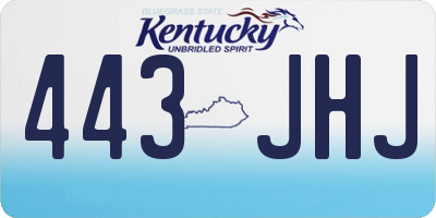 KY license plate 443JHJ