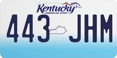 KY license plate 443JHM