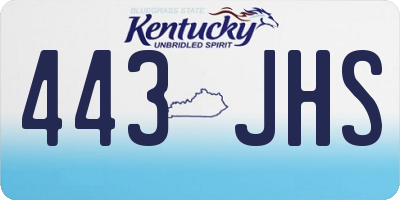 KY license plate 443JHS