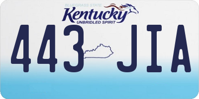 KY license plate 443JIA
