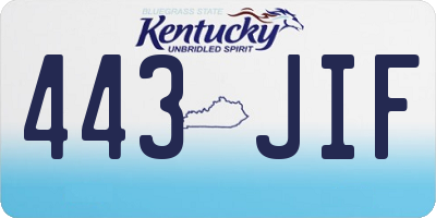 KY license plate 443JIF