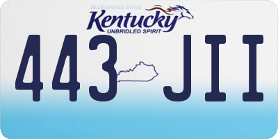 KY license plate 443JII