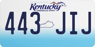 KY license plate 443JIJ