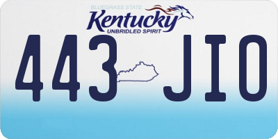 KY license plate 443JIO