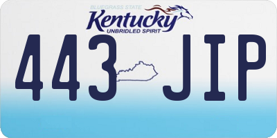 KY license plate 443JIP