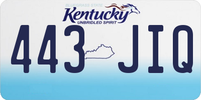 KY license plate 443JIQ
