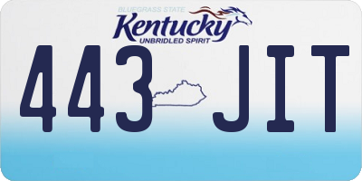 KY license plate 443JIT