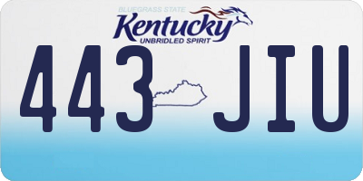 KY license plate 443JIU