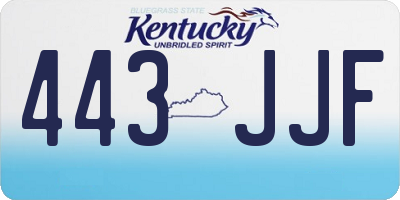 KY license plate 443JJF