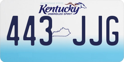 KY license plate 443JJG