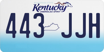 KY license plate 443JJH