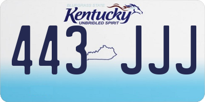 KY license plate 443JJJ