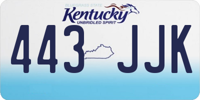 KY license plate 443JJK
