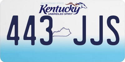 KY license plate 443JJS