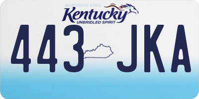 KY license plate 443JKA