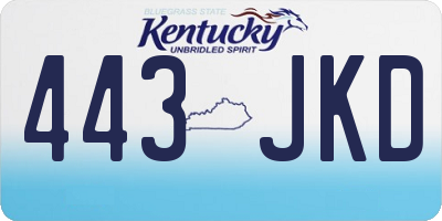 KY license plate 443JKD