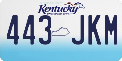 KY license plate 443JKM