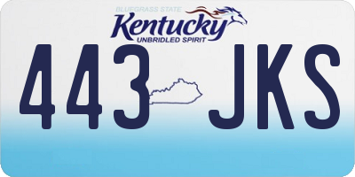 KY license plate 443JKS