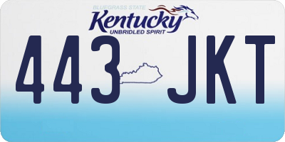 KY license plate 443JKT