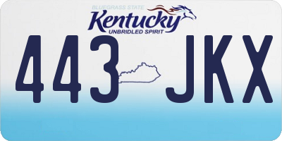 KY license plate 443JKX