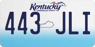 KY license plate 443JLI