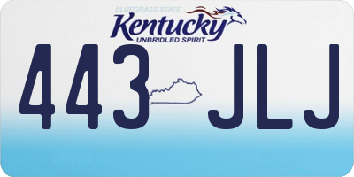 KY license plate 443JLJ